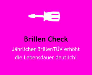 Brillen Check J�hrlicher BrillenT�V erh�ht  die Lebensdauer deutlich!